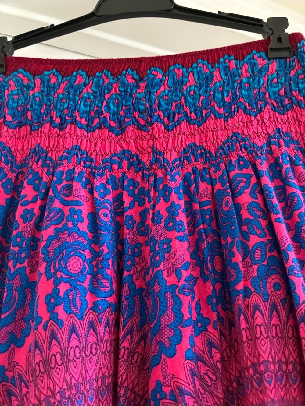 Boho Dreamy Festival Smocked Wide Leg Pants Size M Indie Sleaze - Picture 5 of 8